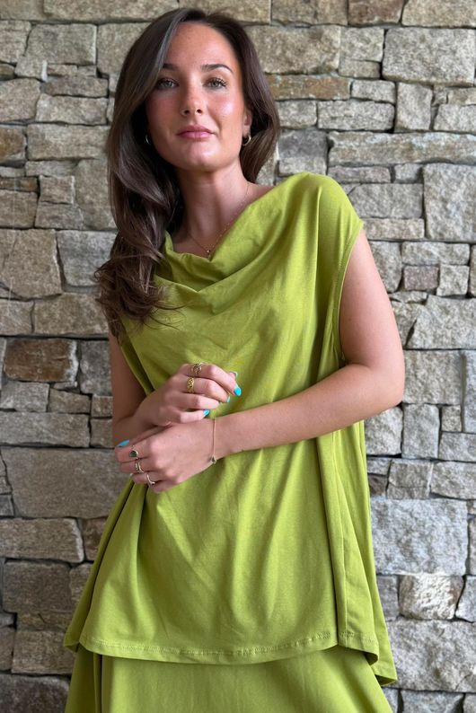 Oscar Drape Trapeze Tank Olive